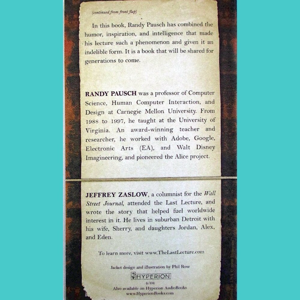 Book: The Last Lecture, by Randy Pausch with Jeffrey Zaslow - Picture 3 of 12
